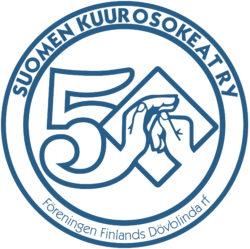Suomen Kuurosokeat ry:n 50-vuotisjuhlavuoden logo.