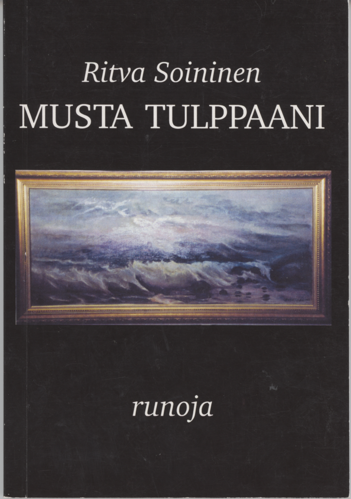 Kirjan nimi on Musta tulppaani runoja 2002 Kuvassa on taiteellista ulkomaisemaa.
