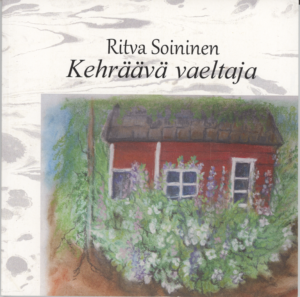 Kirjan nimi on Kehräävä vaeltaja 2016. Kannessa on punainen talo, jonka edssä on puutarhapeltoa.